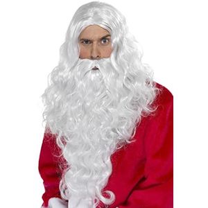 Smiffys Kerstman accessoireset, wit, met pruik en baard