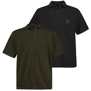 JP 1880 Piquee poloshirt met maat poloshirt voor heren, Donkere Khaki