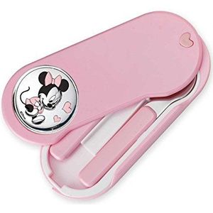 Disney Baby Prima kindertijd, metalen tassenset met zilverkleurige details van Minnie Mouse - cadeau-idee voor meisjes