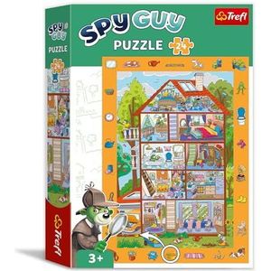 Trefl - Puzzle d’observation Spy Guy : À la maison - 24 Pièces - Trouvez tous les Objets du Cadre, Puzzle Coloré Plein de Détails, Développement de Perspicacité pour les Enfants à partir de 3 ans