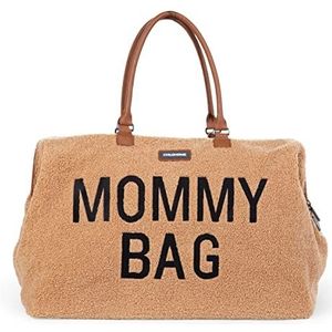 CHILDHOME, Mommy Bag, luiertas, moederschap, reistas, grote capaciteit, aankleedmat, verstelbare schouderriem, vakken, geïsoleerde tas, koffer, teddybeige