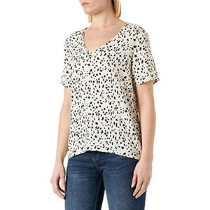 Vila Vipaya Col V S/S Top/Haut - Noos T-Shirt Femme, Bouleau/Aop : dolma, 40