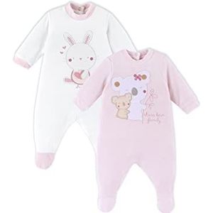 B0C4JY2P1L Babyrompertje met voet, chenille, Roze