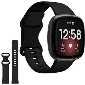 Mualady Bandjes compatibel met Fitbit Versa 4 / Fitbit Versa 3 / Fitbit Sense vervangende bandjes van ademende siliconen voor dames en heren, Siliconen