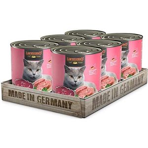 Leonardo Natvoer [6 x 800 g zuiver gevogelte] | Graanvrij natvoer voor katten | Complete voeding in de doos