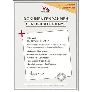 walther Design KVX130S New Lifestyle fotolijst met acrylglas, A4, 21 x 29,7 cm, zilver