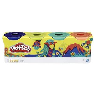 Play Doh 4 kleuren potten, rood/blauw/groen/paars