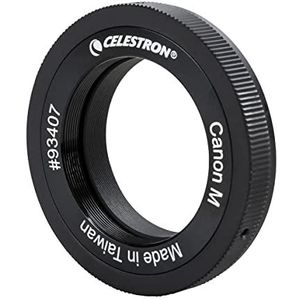 Celestron 93407 Canon M-Mount T-Ring - 42 mm T2 schroefdraad ring voor land- en hemelbeeldvorming, compatibel met EOS M spiegelloze camera's en Celestron T-adapters, zwart