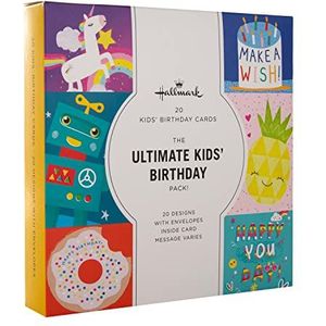 Hallmark 20 stuks verjaardagskaarten voor kinderen, 20 grappige motieven