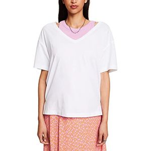 Esprit T- Shirt Femme, 100 / Blanc., XL