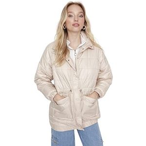 Trendyol Normale winterjas met omslagkraag, damesjas (1 stuk), Beige