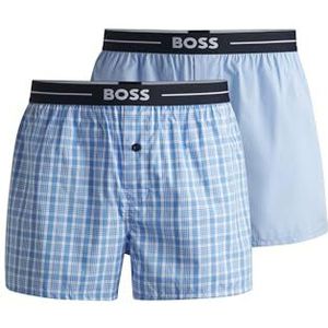 BOSS Heren NOS Boxer EW 2P Pyjama-shorts, katoen, logo-maat, blauw, S, Blauw