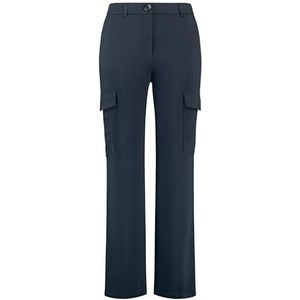 Samoon Pantalon cargo pour femme, bleu marine, 48 grande taille