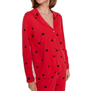 Trendyol Dames pyjama hart geweven rood S, Rood