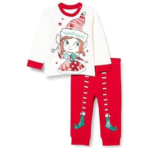 Chicco Pyjama met lange mouwen, pijamas-set, babymeisjes, rood en wit, 5 jaar, Rood en wit