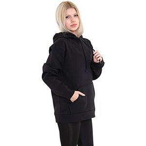 Trendyol Capuchontrui Uni oversized trainingspak dames zwart XL oversized, zwart.