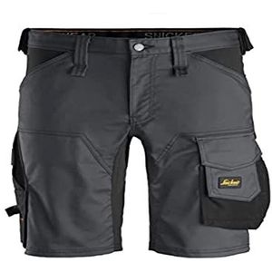 Snickers Workwear AllroundWork shorts elastisch grijs staal-zwart maat 56, niet aangebracht