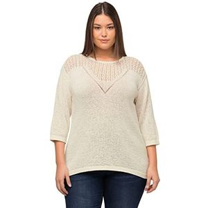 Ulla Popken Pullover V-Shape Pull-Over Femme, Schneeweiß, 64-66