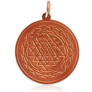 Shri Yantra koperen hanger energie medaillon meditatie medaillon beschermingssymbool, koper, Zonder steen
