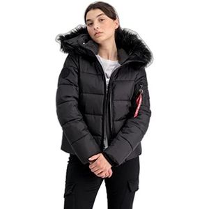 ALPHA INDUSTRIES Hooded Puffer Alpha Wmn Short décontracté pour femme, noir, S