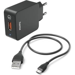 Hama Qualcomm® snellader met micro-USB-oplaadkabel, 19,5 W, 1,5 m