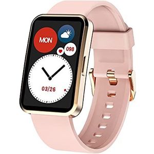 IOWODO Smartwatch voor dames en heren, 1,57 inch, fitnesshorloge met bloeddrukmeting, roze, 46,3 x 30 x 10,5 mm, modern, Roze, 46.3*30*10.5 mm, Modern