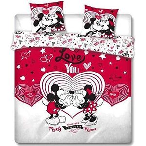 Disney Minnie Mouse Dekbedovertrek Love You - Lits Jumeaux - 240 x 220 cm - Rood