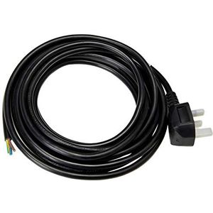 Pro Elec PE01025 kabel, 13 A, UK-stekker op 1,5 mm, gestript, 5 m, zwart