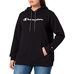Champion Plus Size dames sweatshirt met capuchon, zwart.