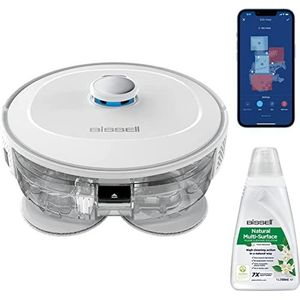 BISSELL SpinWave R5 Robotstofzuiger met dweil, navigatie met LIDAR, detectie van tapijten en tapijten, krachtige zuigkracht, draadloze stofzuiger, 61 dB, wit, 3475N