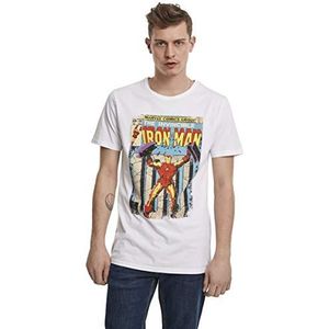 Iron Man T-shirt voor heren met superhelden-comic-print, Wit
