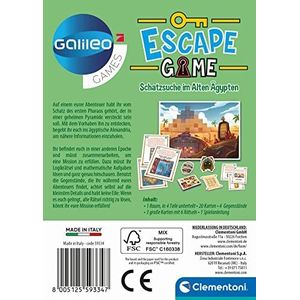 Clementoni Galileo Escape Games 59334 - Schattenjacht in het oude Egypte - raadselspel met informatiekaarten - familiespel vanaf 8 jaar - 11,2 x 15,6 x 3,2 cm