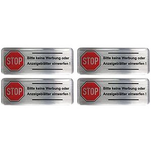 BIKE-label 4 stuks stickers voor 3D-brievenbus, aluminium, 80 x 30 mm, 403009VE