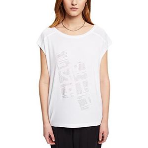 ESPRIT Collection LENZING™ ECOVERO™ T-shirt imprimé sur le devant, Blanc., XXL