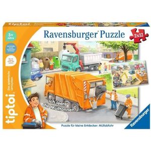 Ravensburger tiptoi Puzzel 00138 Puzzel voor kleine ontdekkers: Müllabfuhr, kinderpuzzel vanaf 3 jaar, voor 1 speler
