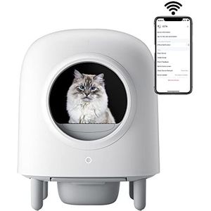 Automatische zelfreinigende kattenbak, elektrisch, voor katten, verbonden toilet, automatische reiniging, zelfreinigende literbox, geurcontrole, app-besturing