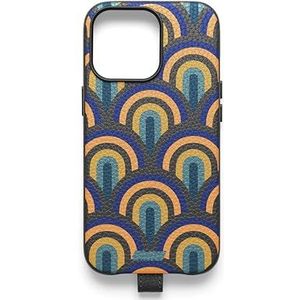 UNTAGS - Beschermhoes voor iPhone 14 Pro terug naar de jaren 70 - Materiaal lederlook - Zachte krasbestendige microvezel binnenkant - Zwart
