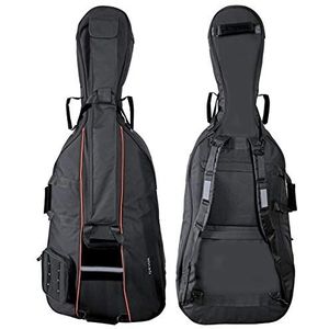 GEWA Cello Gig-Bag Premium 4/4 Cello tas (10 mm gebreide binnenvoering, scheurvast en waterafstotend, comfortabele rugzakriemen, maat 4/4), zwart