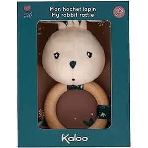 KALOO - K'doux - rammelaar baby - FSC houten ring - pluche konijn met belletje - ontwikkelingshulp - stimuleert de zintuigen - natuurmotief - vanaf de geboorte, K216000