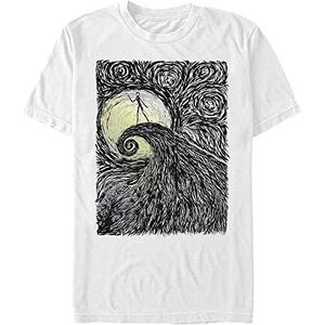 Disney T-shirt unisexe Nightmare Before Christmas Spiral Hill Organic à manches courtes, Blanc., XL