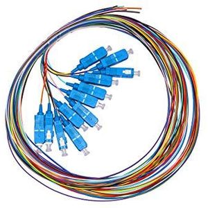 LINK LKSC12PTS Pigtail-kabel, glasvezel, gekleurd, SC-stekker, Sinlemode Simplex MT 1, 12 stuks