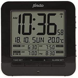 Alecto AK-20 - Digitale Reiswekker met Thermometer - Zwart