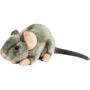 Uni-Toys - Grijze muis, liggend – 17 cm (lengte) – pluche knaagdier – pluche, knuffeldier