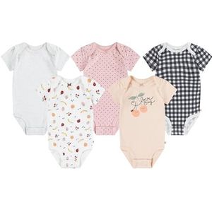 Huggies Little Hugs Undershirt (pack de 5) fille, Pink/Grey/Peach/Black, 12 mois