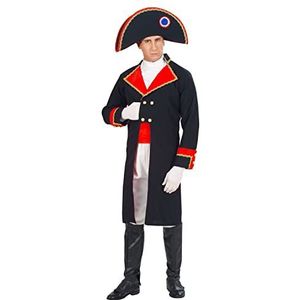 Widmann - Napoleon-kostuum, jas, jabot, broek, riem, laarsjas, hoed, themafeest, carnaval