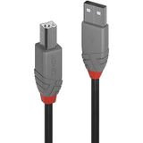 LINDY Anthra Line 36673 USB 2.0 kabel (type A naar B), 2 m, zwart