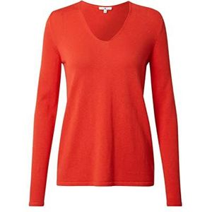 TOM TAILOR dames pullover Basic V-Neck, 11025 - Sterk rood, S