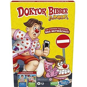 hasbro Doctor Bibber Junior gezelschapsspel voor kleuters en kleuters, dokter Bibber vormzoeksspel