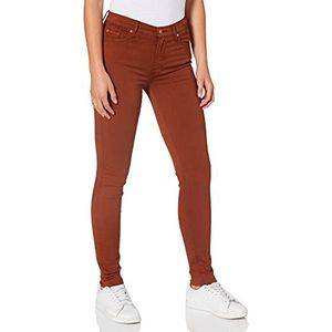 7 For All Mankind Hw Skinny Gekleurde Slim Illusion met Raw Cut Cinnamon Broek, Bruin