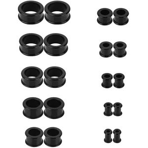 Uwiyo 20 stuks siliconen tunnels, 4-20 mm, holle oorplug, flexibele oorpluggen, oorstretchers, oorstretchers, sieraden voor mannen en vrouwen, Siliconen, Geen edelsteen